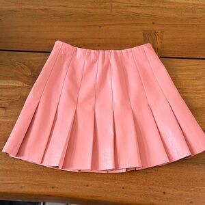 Alice + Olivia Pink A-Line Pleated Skirt, vegan leather, new with tags, size 2
